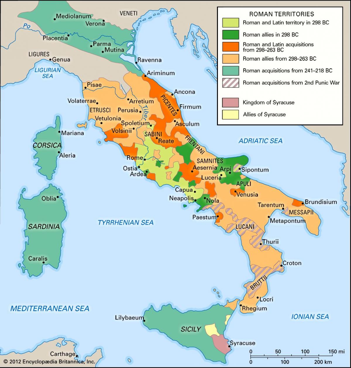 Carte historique de l'Italie