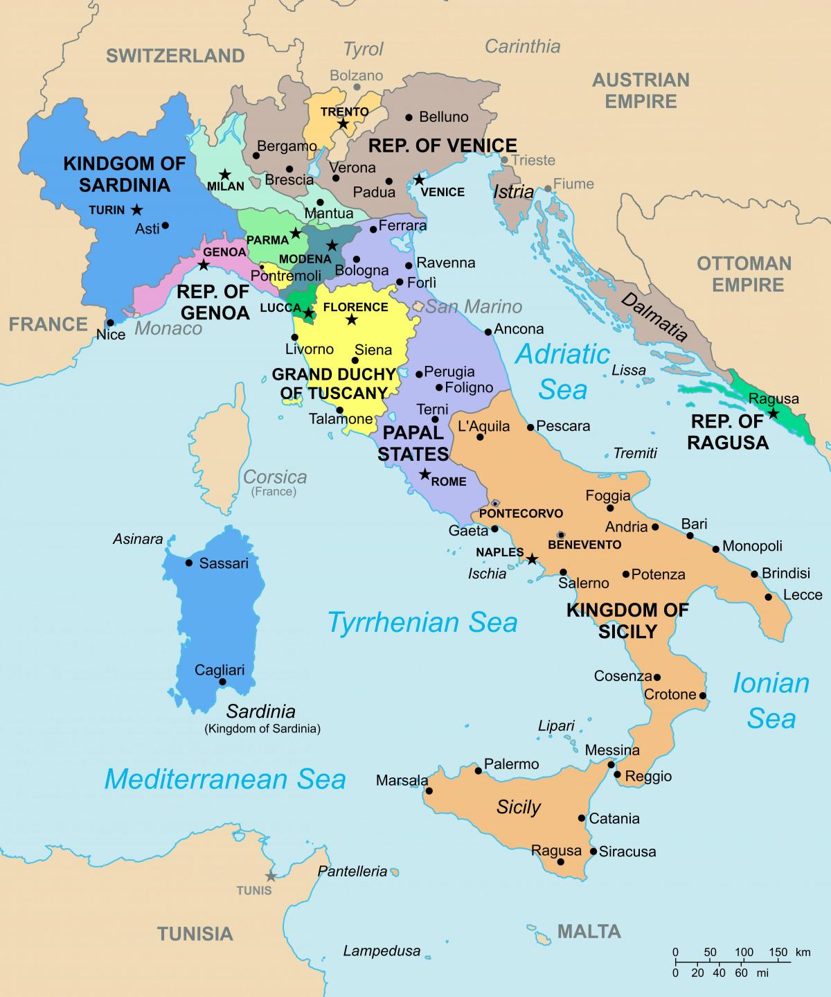 Carte de l'État italien