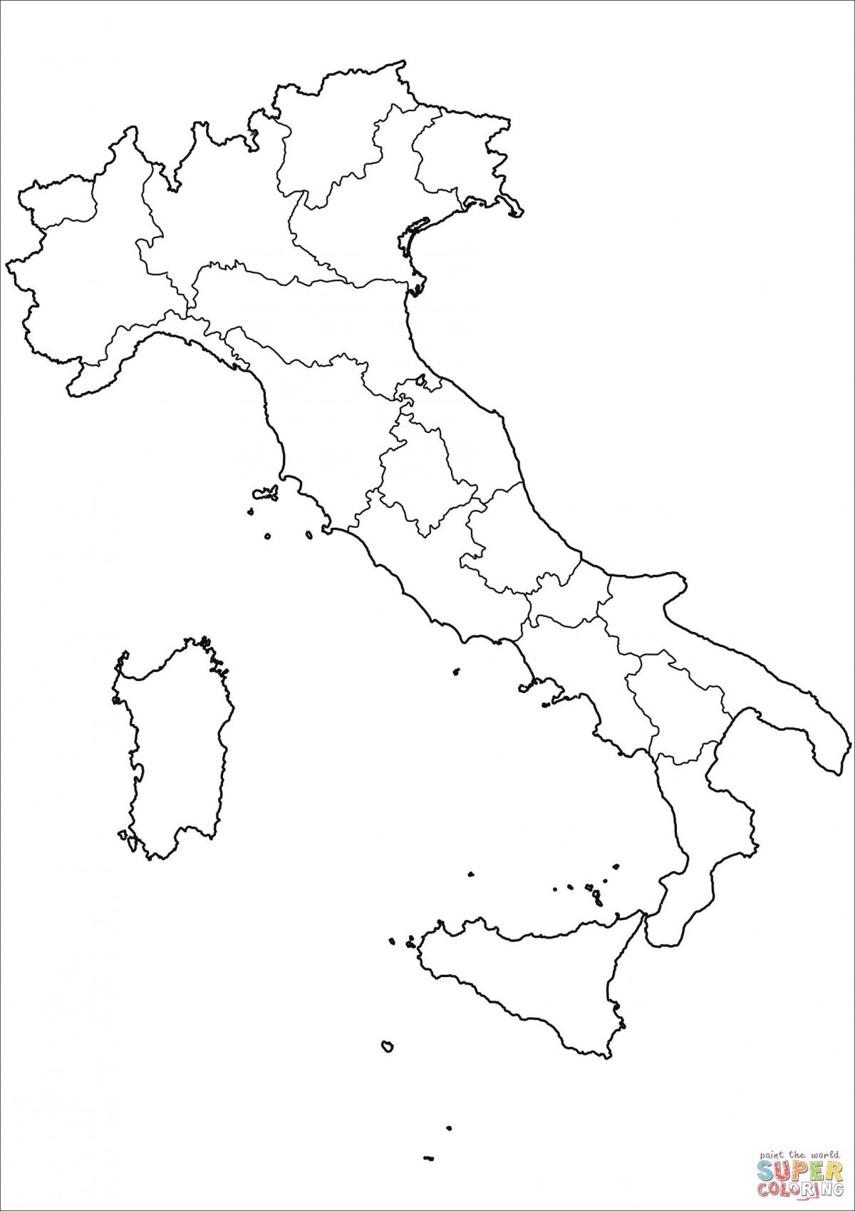 Carte de l'Italie vide