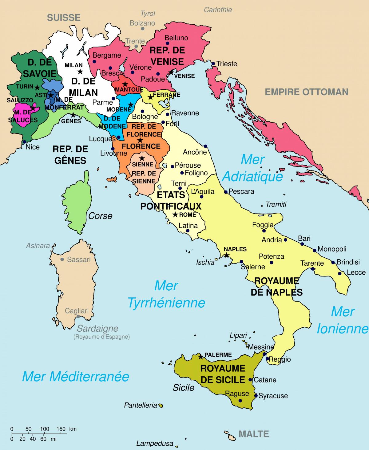 Carte du pays Italie