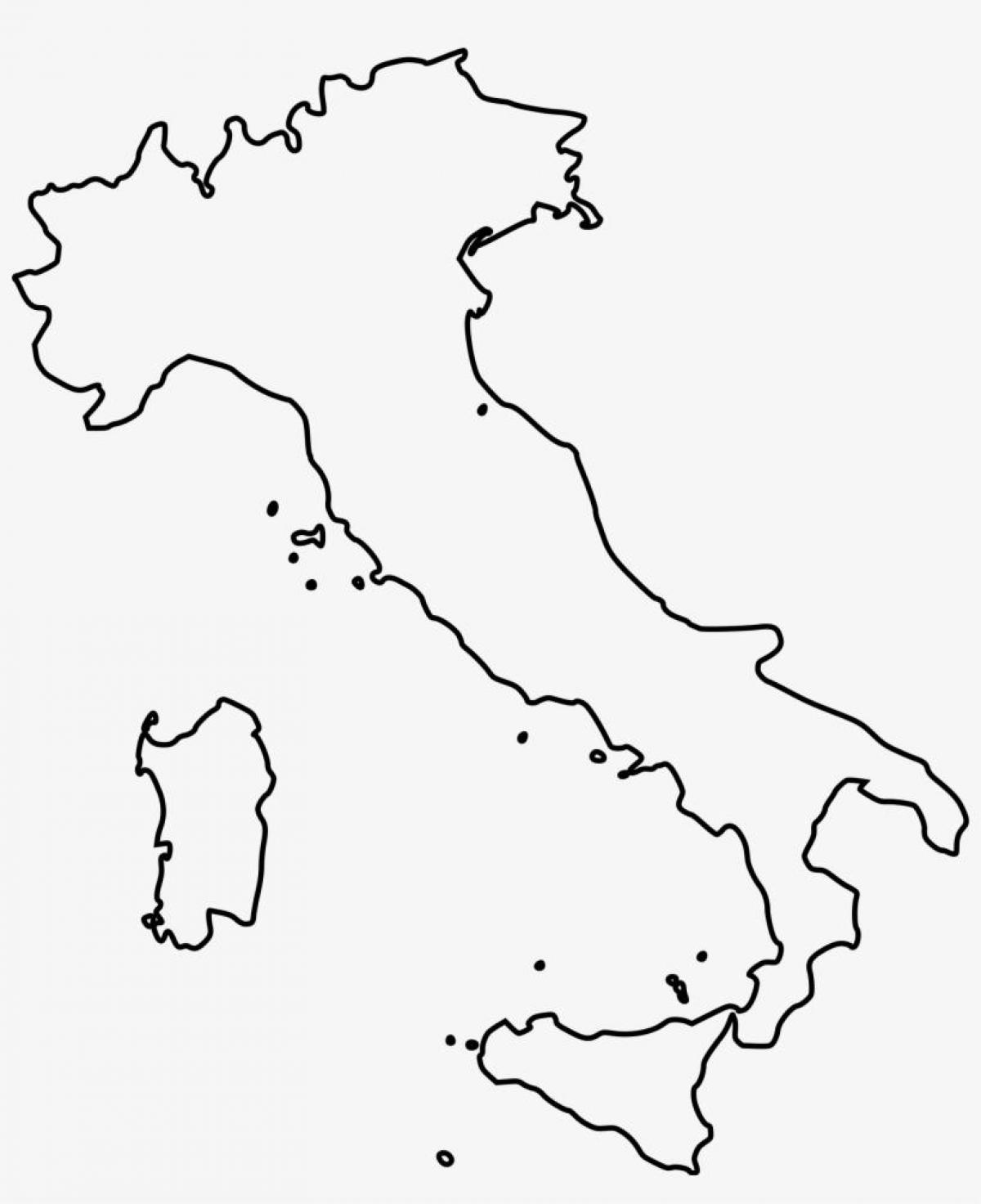 Carte des contours de l'Italie